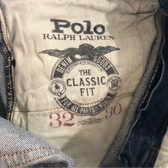 POLO RALPH LAUREN Mens 32x30 The Classic Fit Jeans Whiskered Paint Splash NWT - Picture 14 of 15